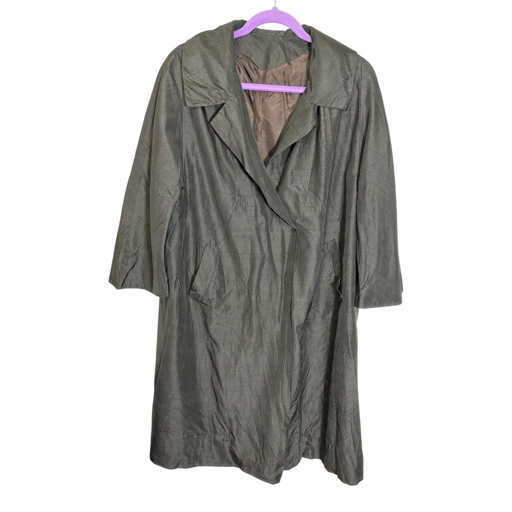 Halldon Ltd Vintage Charcoal Grey Overcoat Union Made Textured Retro Mod Goth